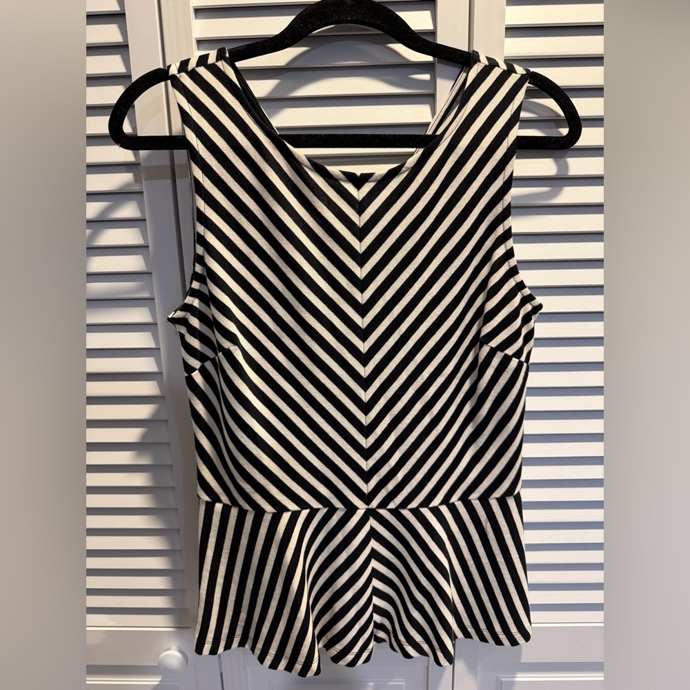 Banana Republic Black and White Striped Top